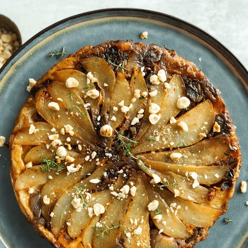 Tarte Tatin met Geitenkaas & Peer-Vijgen & Pijnboompitten Confituur